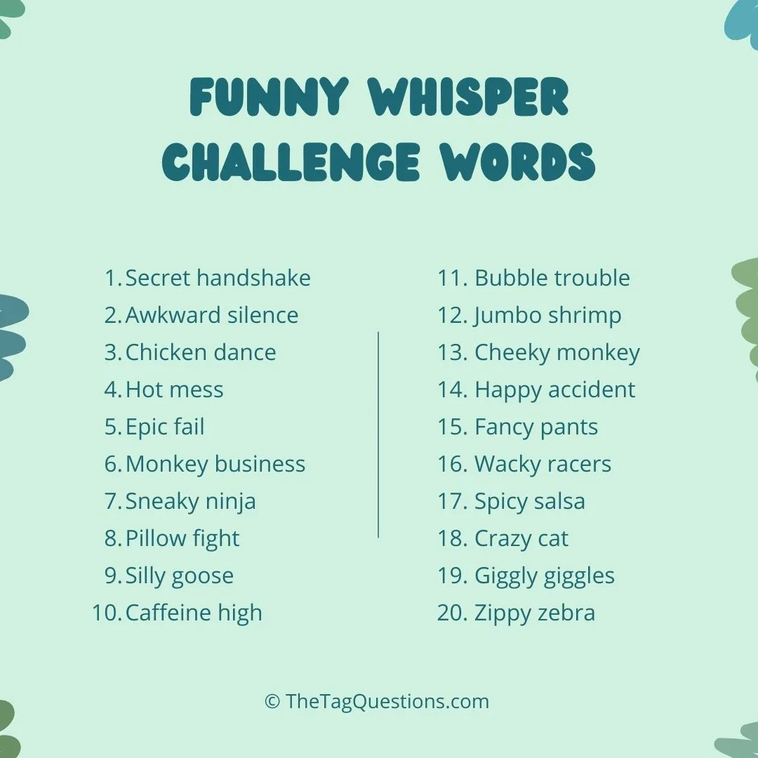 funny whisper challenge words