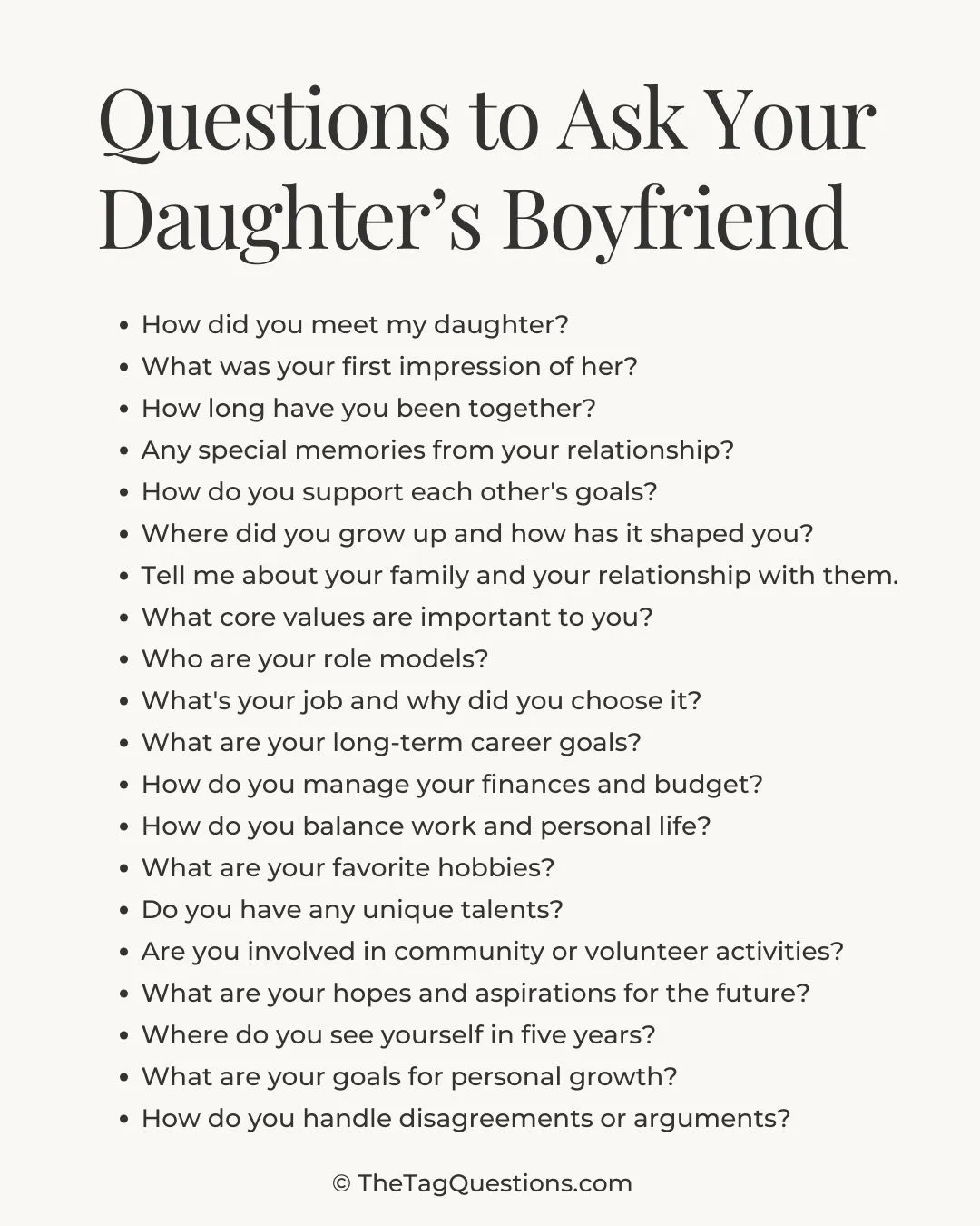 Questions to Ask Your Daughter’s Boyfriend