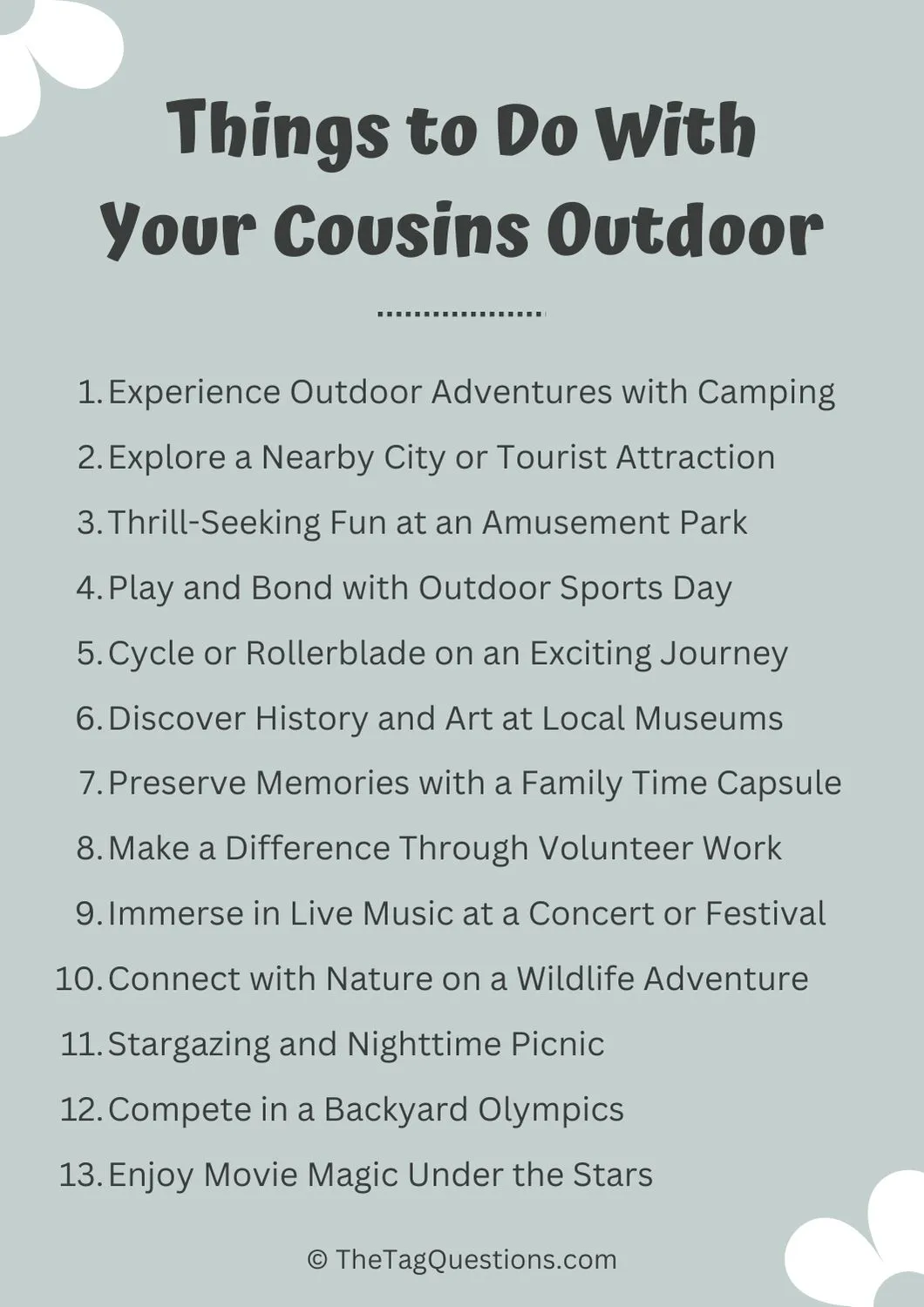 Things to Do With Your Cousins Outdoor